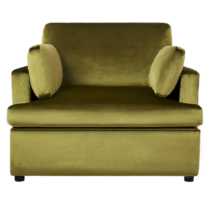 Oversized Upholstered Accent Chair with Padded Arms and Low Profile