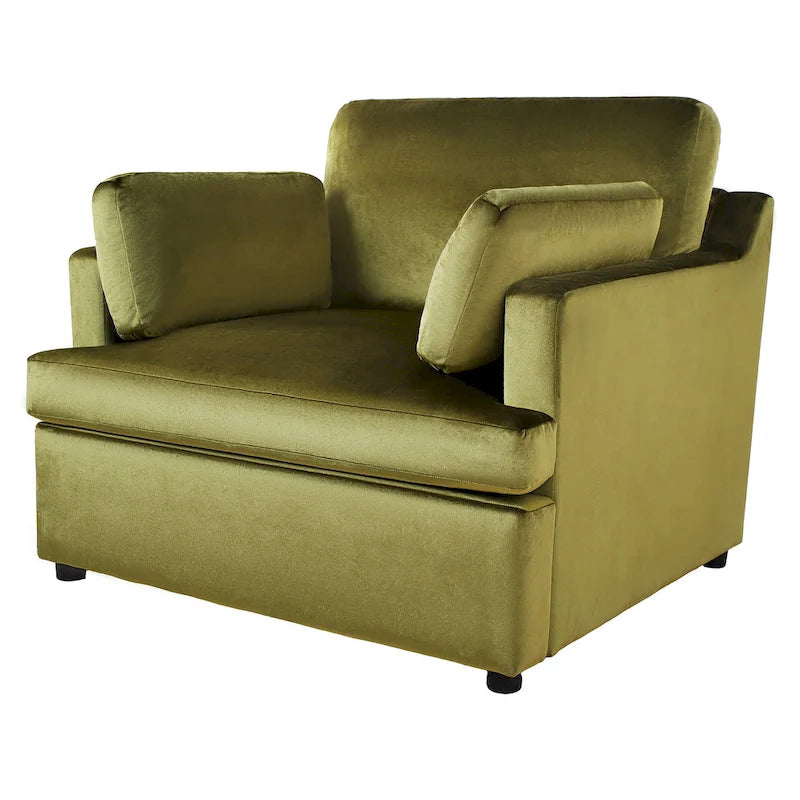 Oversized Upholstered Accent Chair with Padded Arms and Low Profile