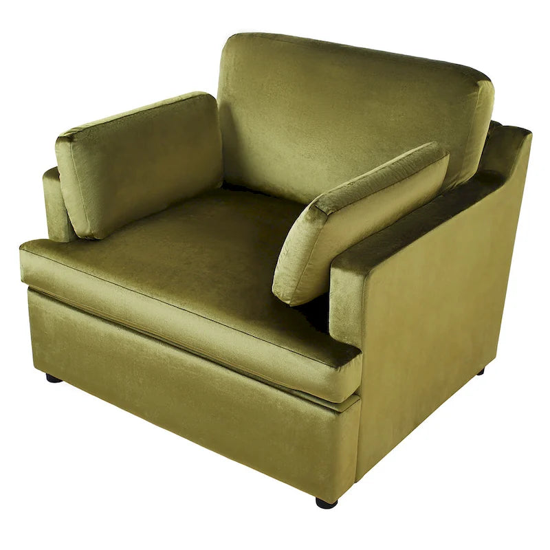 Oversized Upholstered Accent Chair with Padded Arms and Low Profile