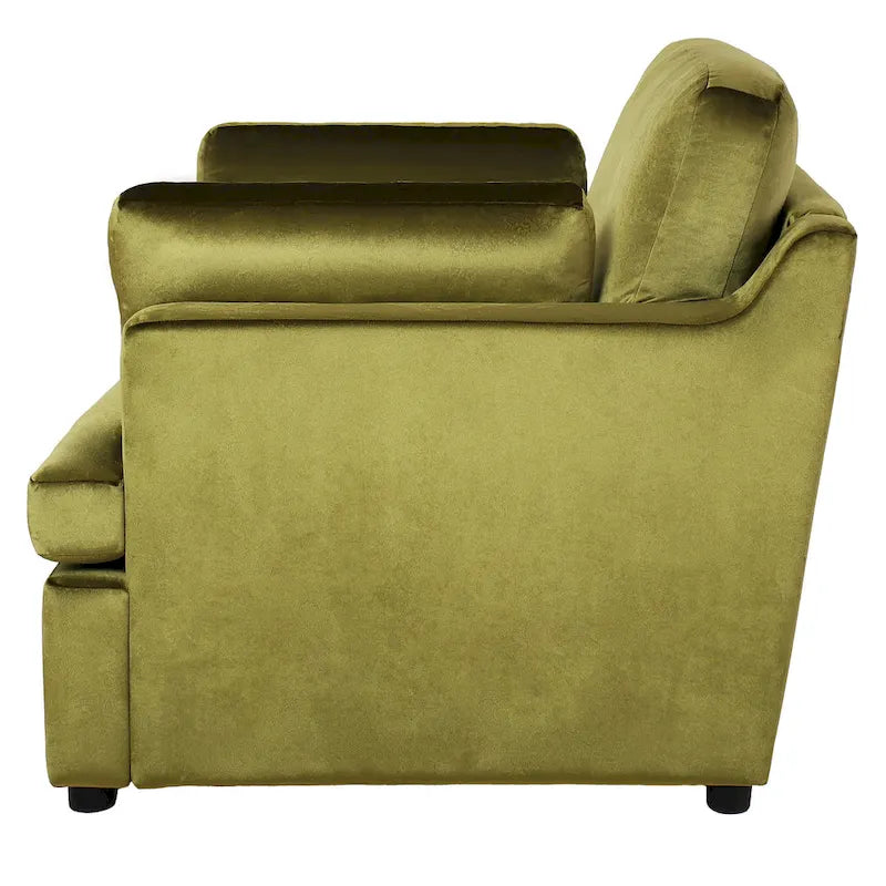 Oversized Upholstered Accent Chair with Padded Arms and Low Profile