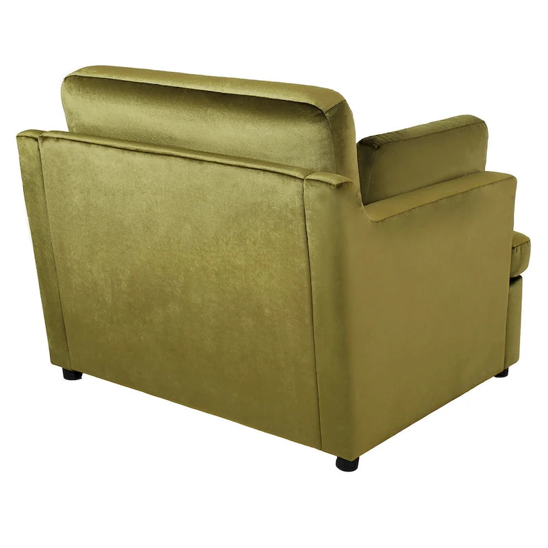 Oversized Upholstered Accent Chair with Padded Arms and Low Profile