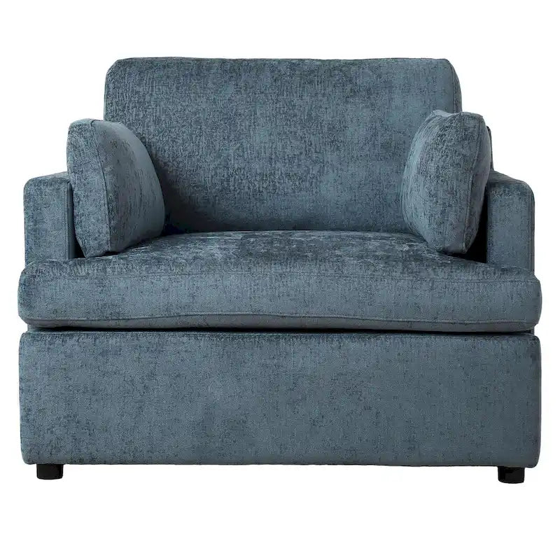 Oversized Upholstered Accent Chair with Padded Arms and Low Profile