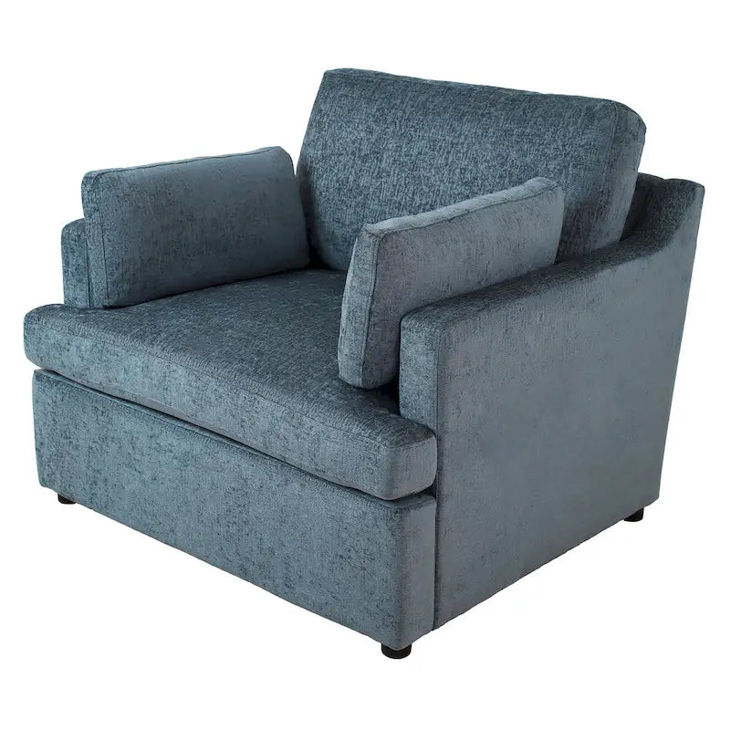 Oversized Upholstered Accent Chair with Padded Arms and Low Profile