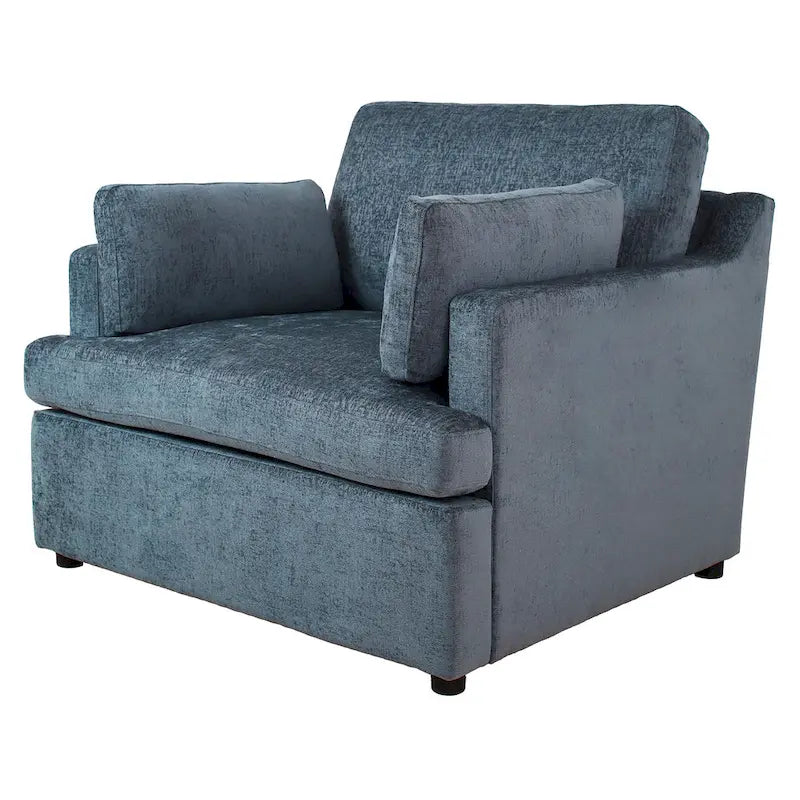 Oversized Upholstered Accent Chair with Padded Arms and Low Profile