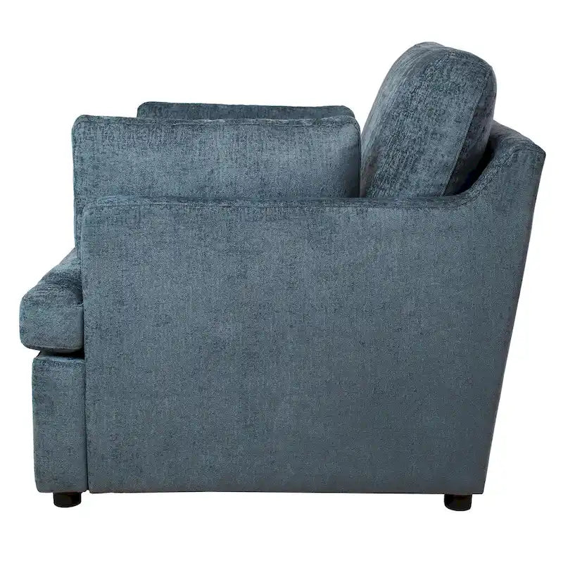 Oversized Upholstered Accent Chair with Padded Arms and Low Profile