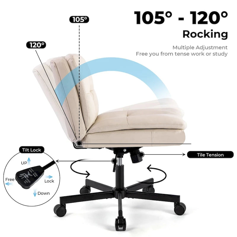 Chaise de bureau plus grande avec rotation à 360° et roulettes