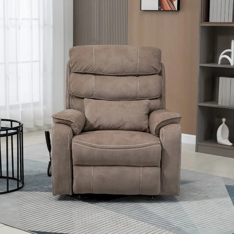 Oversized Upholstered Power Lift Recliner Chair with Massage and Heat