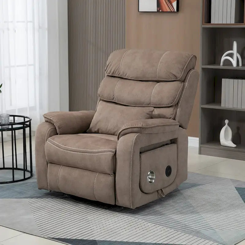 Oversized Upholstered Power Lift Recliner Chair with Massage and Heat