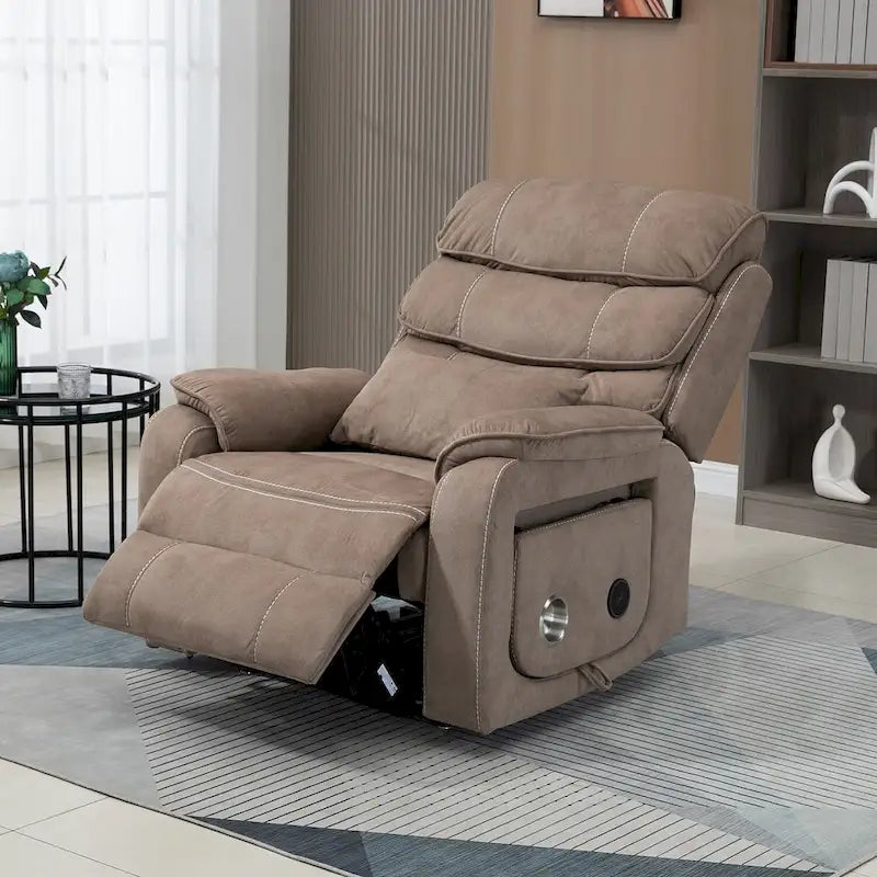 Oversized Upholstered Power Lift Recliner Chair with Massage and Heat
