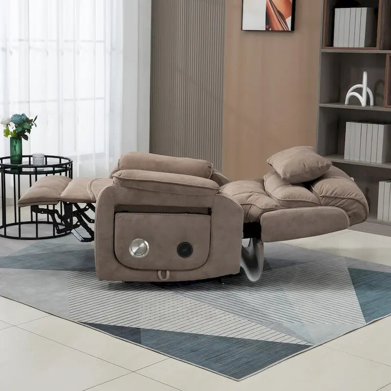Oversized Upholstered Power Lift Recliner Chair with Massage and Heat