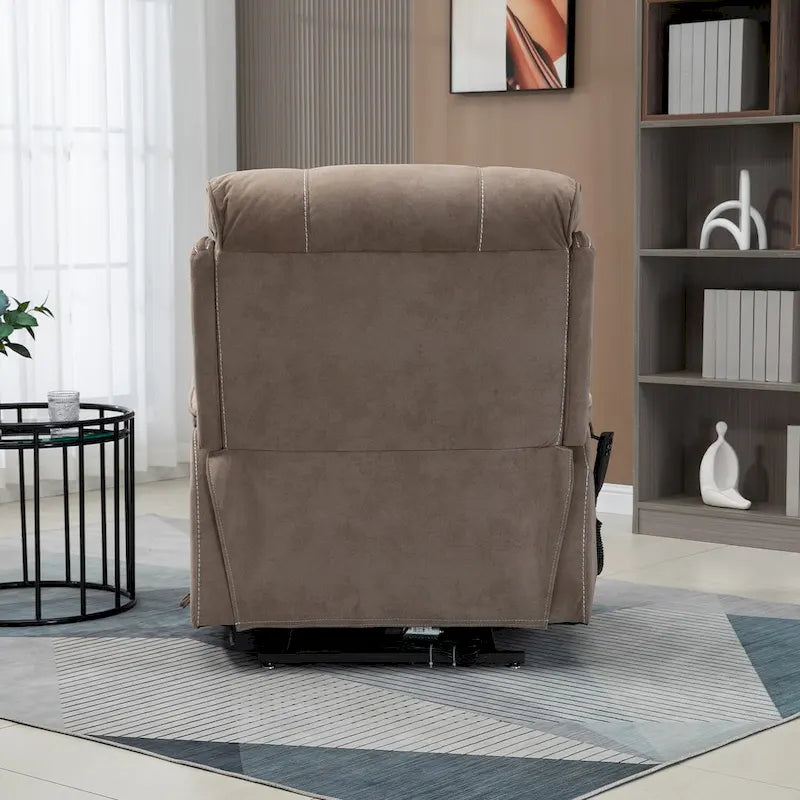 Oversized Upholstered Power Lift Recliner Chair with Massage and Heat