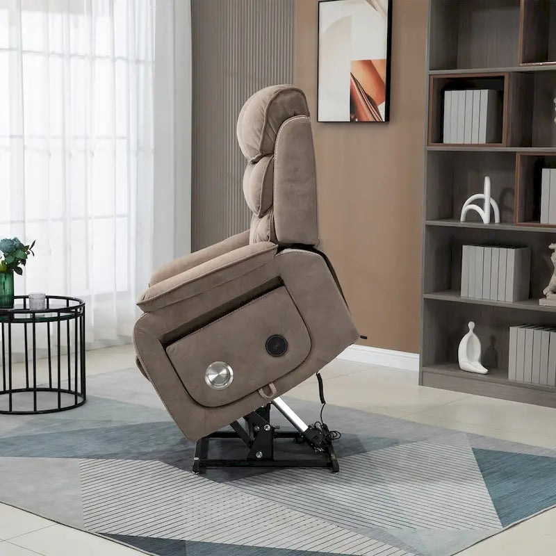 Oversized Upholstered Power Lift Recliner Chair with Massage and Heat