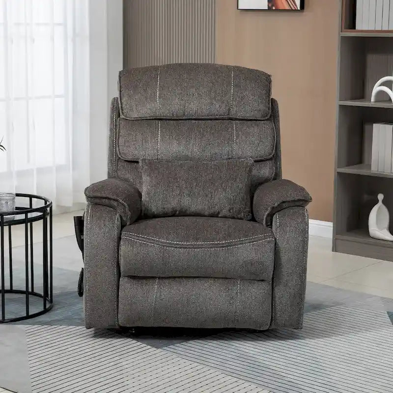 Oversized Upholstered Power Lift Recliner Chair with Massage and Heat