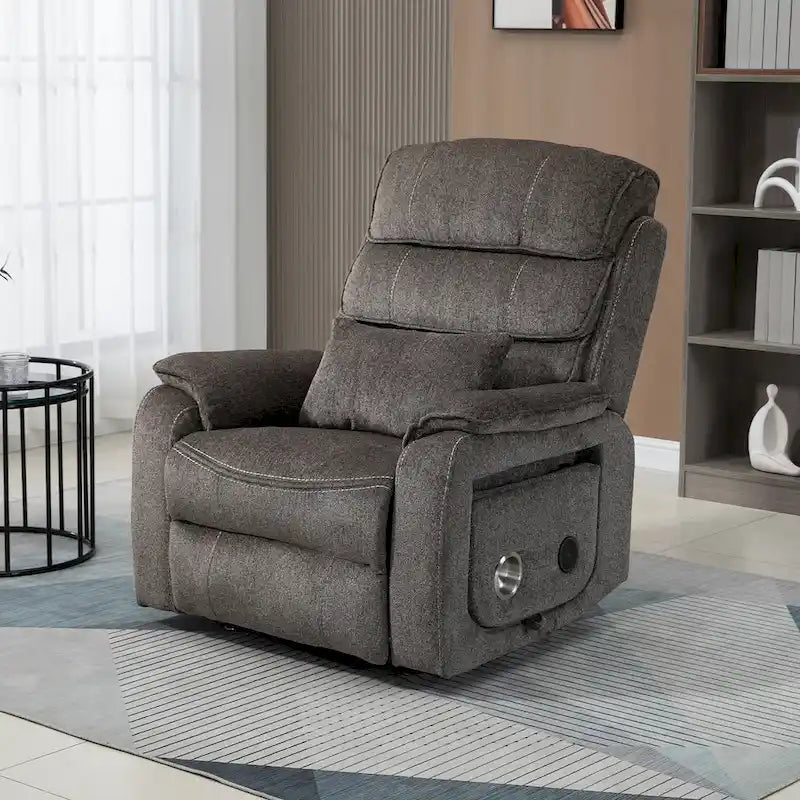 Oversized Upholstered Power Lift Recliner Chair with Massage and Heat