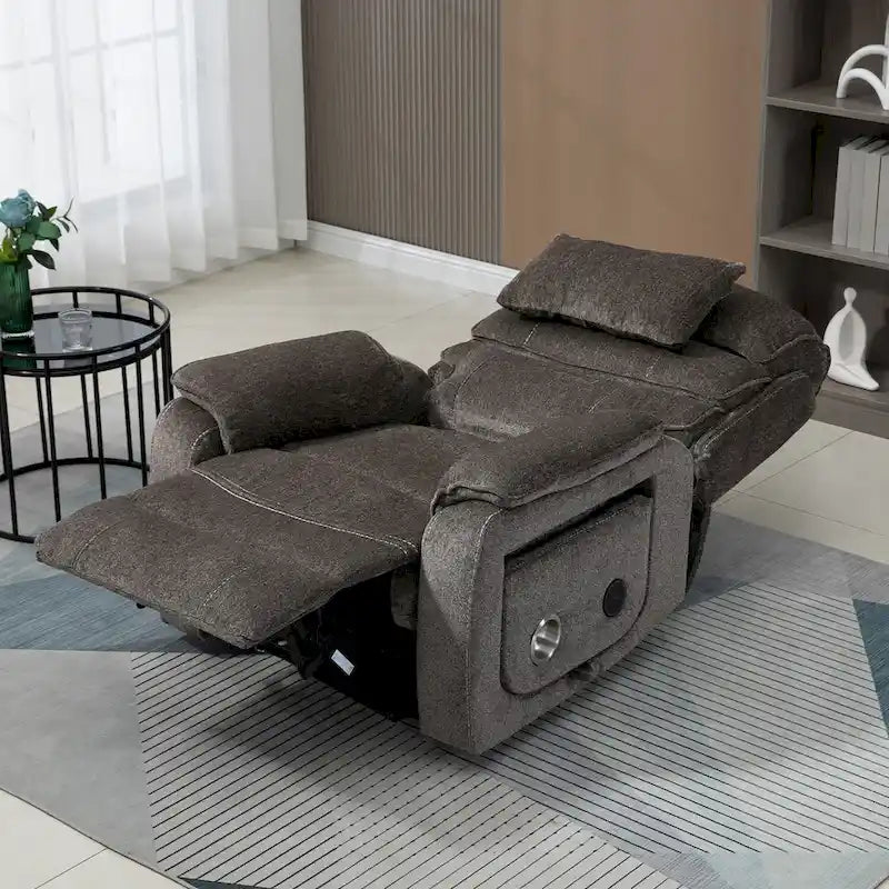 Oversized Upholstered Power Lift Recliner Chair with Massage and Heat