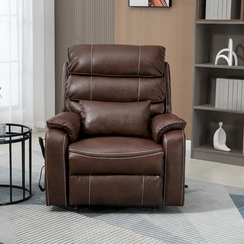 Oversized Upholstered Power Lift Recliner Chair with Massage and Heat