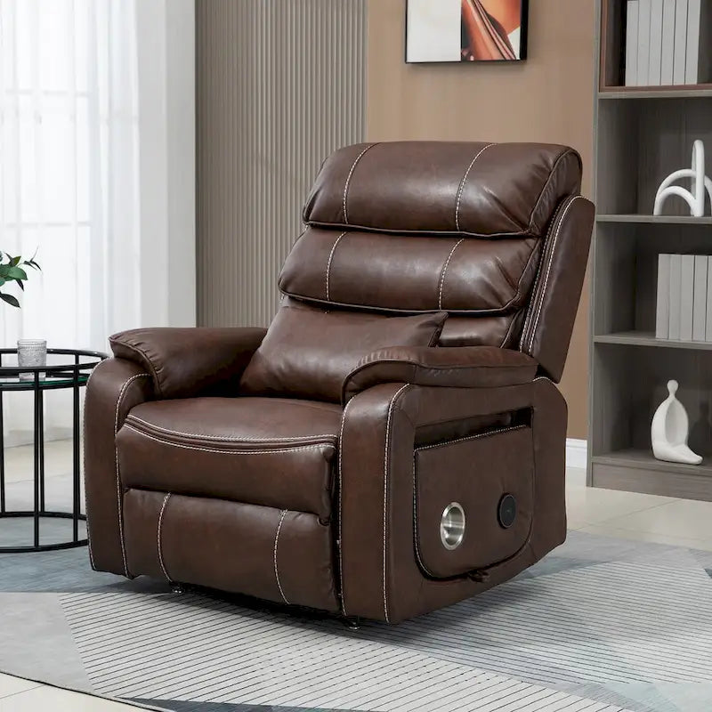 Oversized Upholstered Power Lift Recliner Chair with Massage and Heat