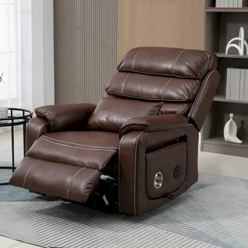Oversized Upholstered Power Lift Recliner Chair with Massage and Heat