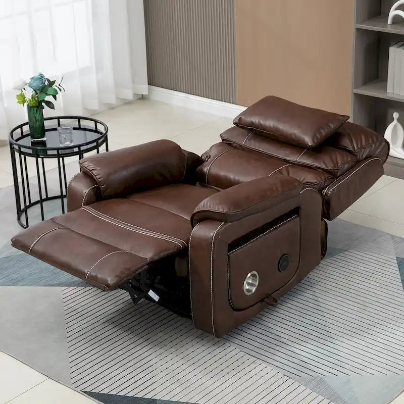 Oversized Upholstered Power Lift Recliner Chair with Massage and Heat