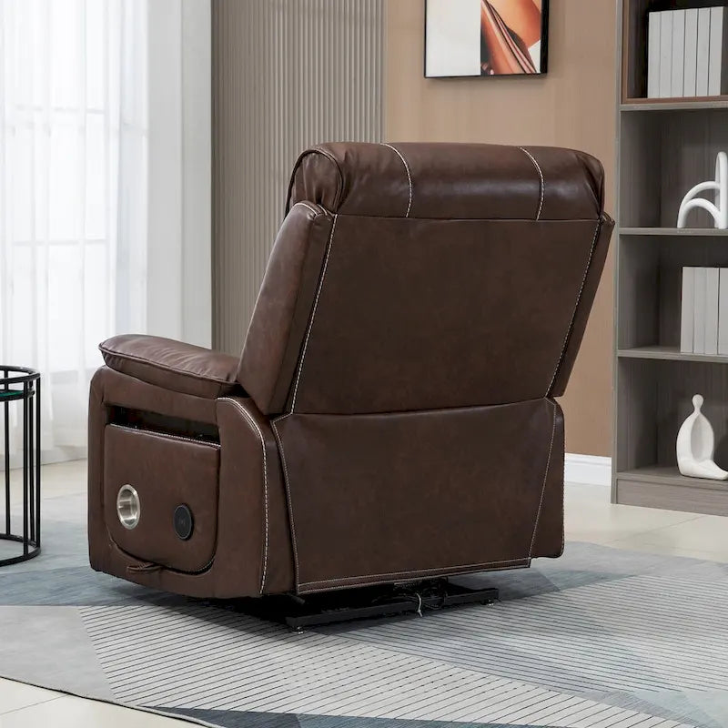 Oversized Upholstered Power Lift Recliner Chair with Massage and Heat
