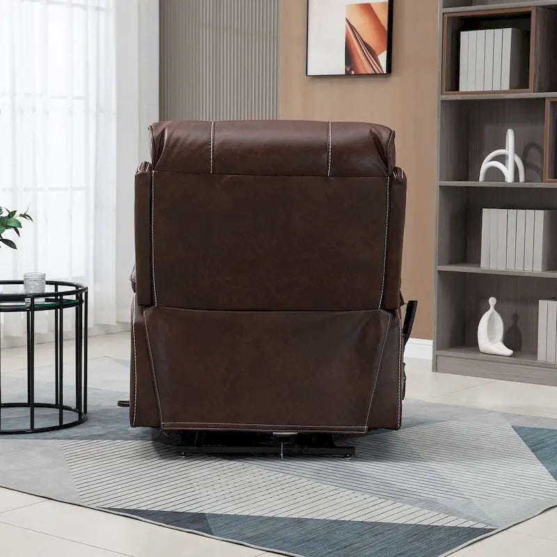 Oversized Upholstered Power Lift Recliner Chair with Massage and Heat