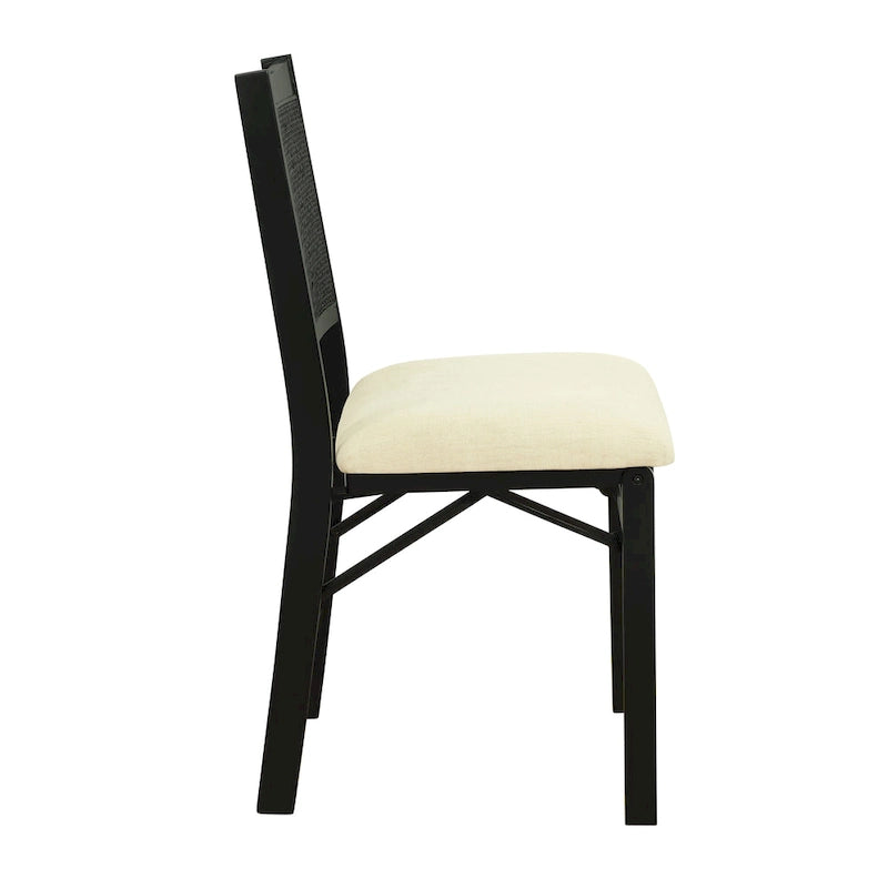 Dark Brown Faux Leather Industrial Dining Chair with Nailhead Trim