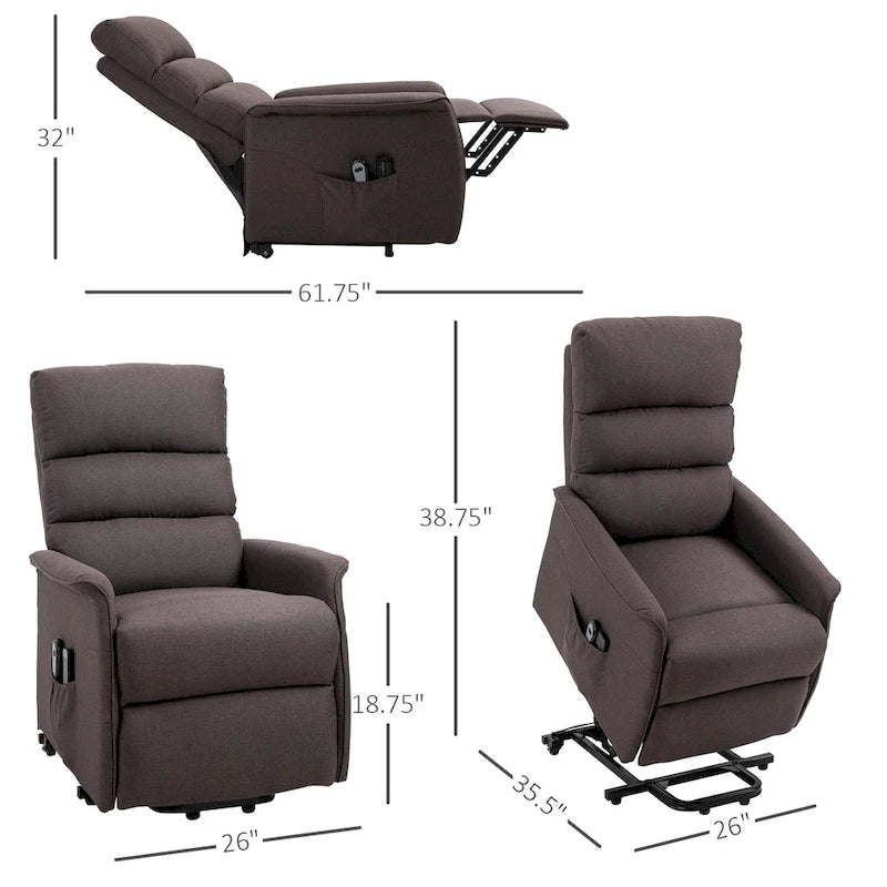 Electric Power Lift Massage Recliner Chair with Soft Fabric Upholstery