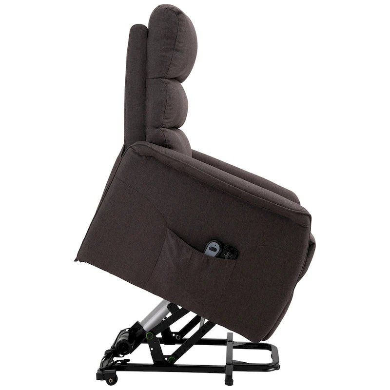 Elektrischer Massagesessel mit Aufstehhilfe, weichem Stoffbezug
