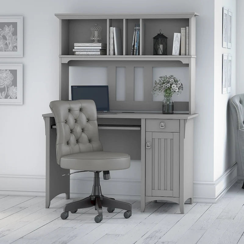 Bush Furniture Salinas 48W Computer Desk with Hutch and Office Chair