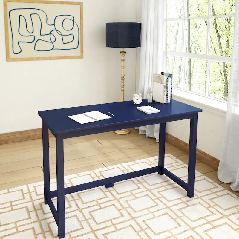 Modern Minimalist Writing Desk with Solid Wood Legs for Home