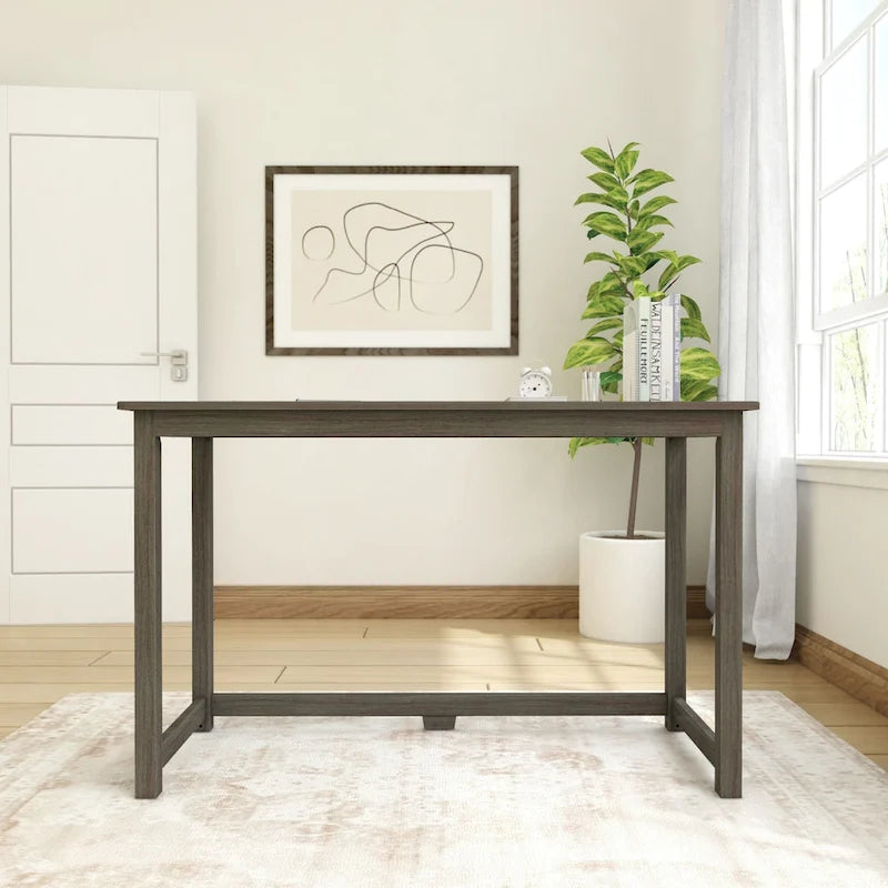 Modern Minimalist Writing Desk with Solid Wood Legs for Home