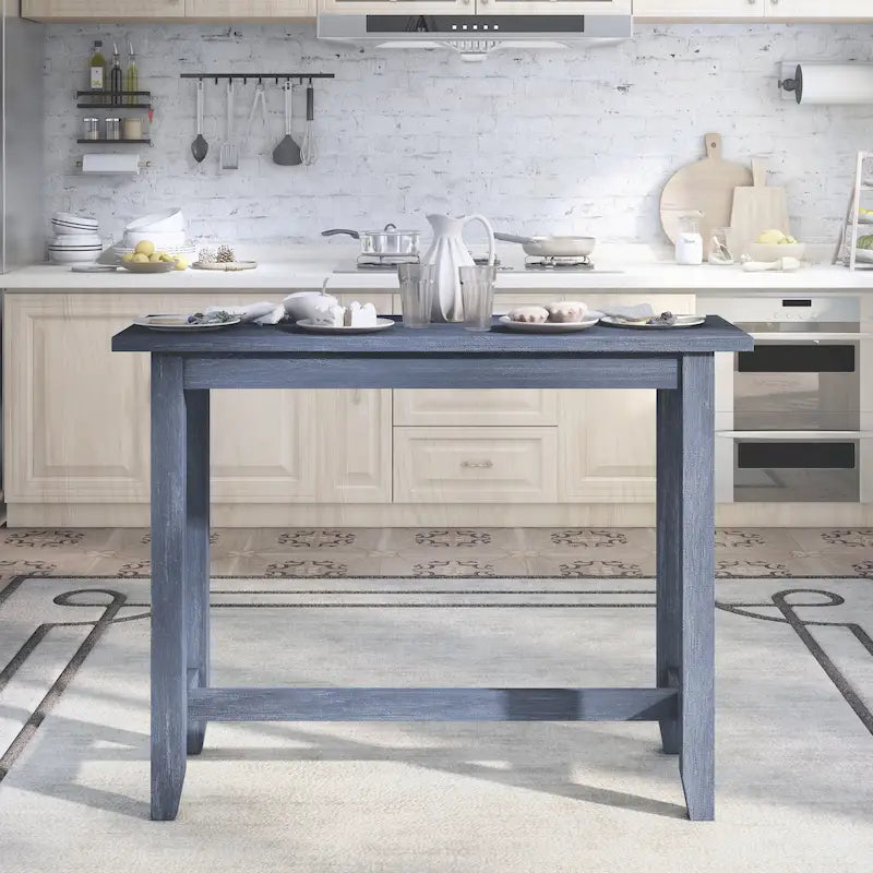 Contemporary Rectangular Counter Height Dining Table with Built-In Power Outlet