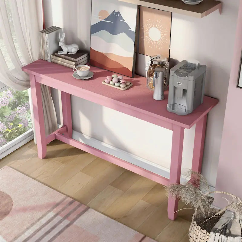 Mesa de jantar contemporânea retangular, de altura de balcão, com tomada elétrica integrada