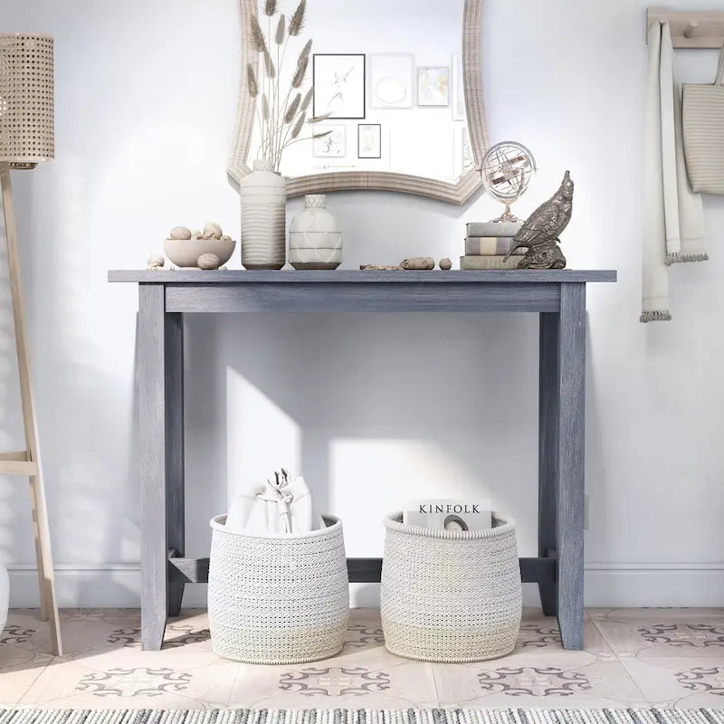 Mesa de jantar contemporânea retangular, de altura de balcão, com tomada elétrica integrada