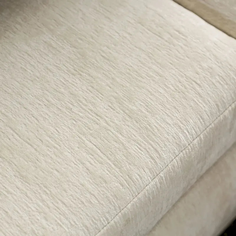 Beige Chenille Upholstered Transitional Sofa with Cushioned Seating and Pillows