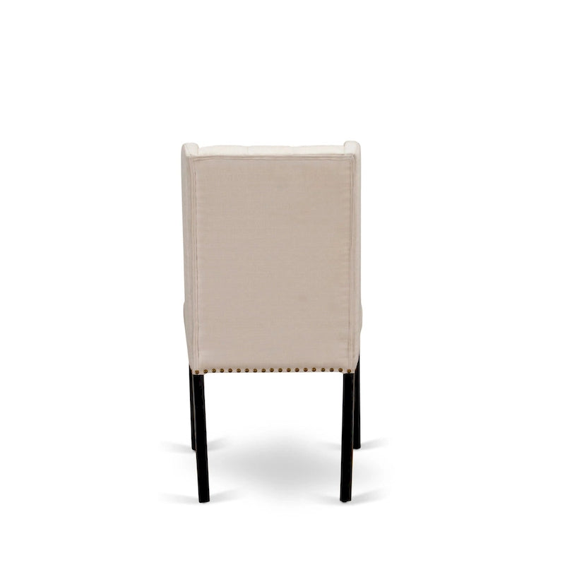 Elegant Button Tufted Upholstered Dining Chair with Decorative Nailhead Trim