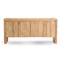 Credenza moderna in legno massello di acacia con quattro ante e vano contenitore