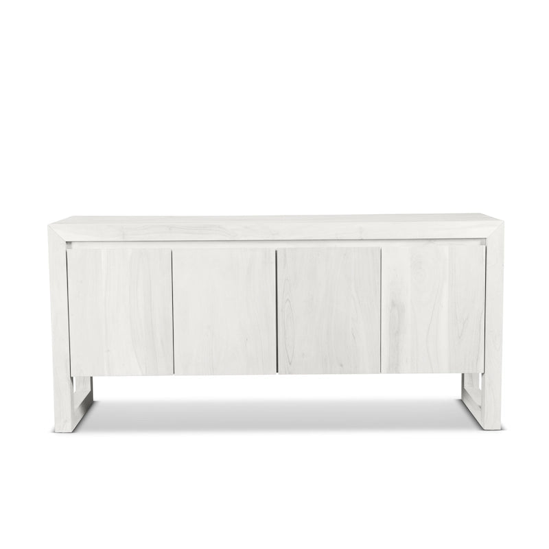 Modern Solid Acacia Wood Four Door Sideboard with Cabinet Storage