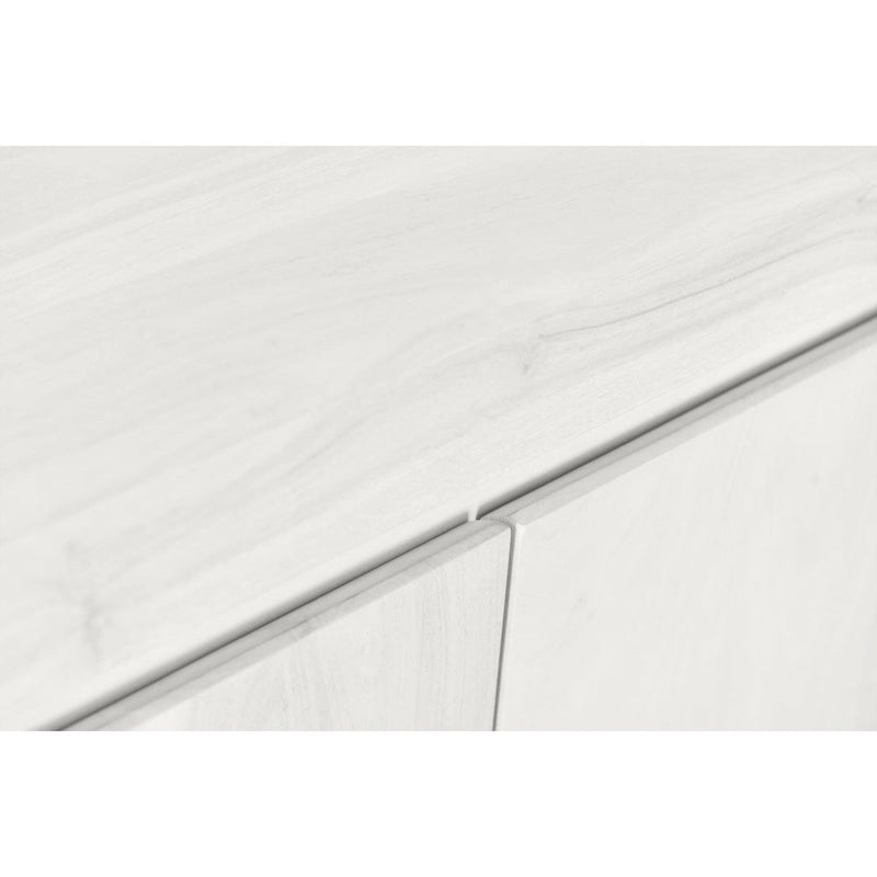 Credenza moderna in legno massello di acacia con quattro ante e vano contenitore