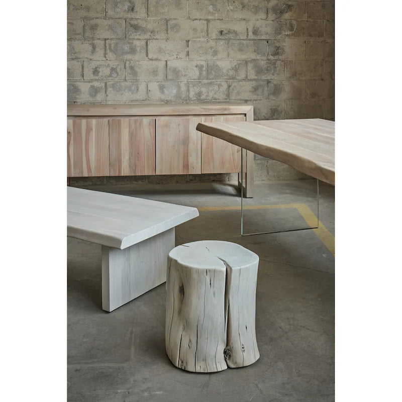 Credenza moderna in legno massello di acacia con quattro ante e vano contenitore