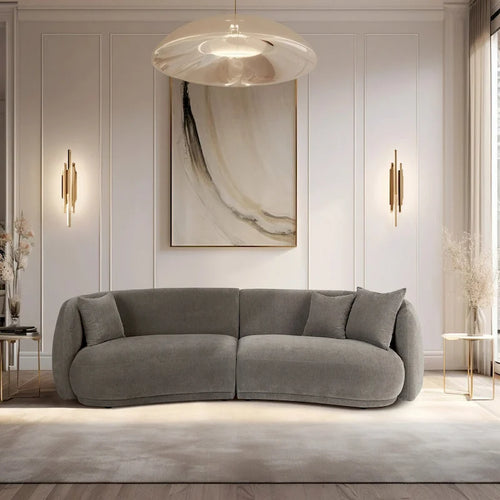 Sagebrook Home Neutral Modern 4 Seat Rectangle Curved Sofa - 117 x 49 x 31