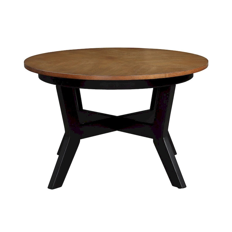 Mid Century Farmhouse Circle Wooden Coffee Tables