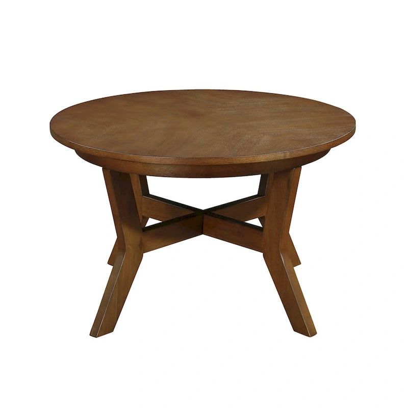 Mid Century Farmhouse Circle Wooden Coffee Tables